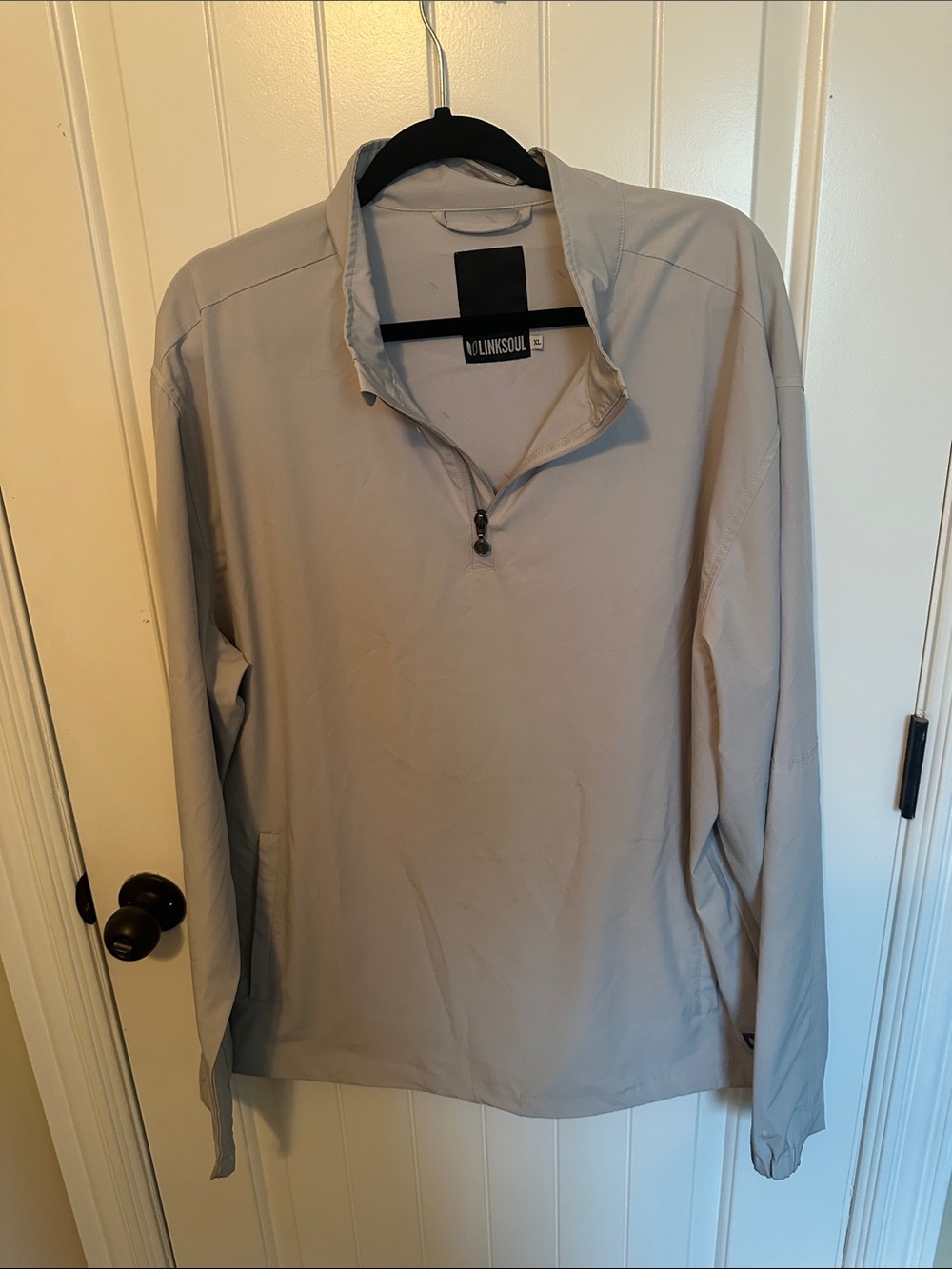 Linksoul Gray Zip-Neck Pullover wind and rain resistant